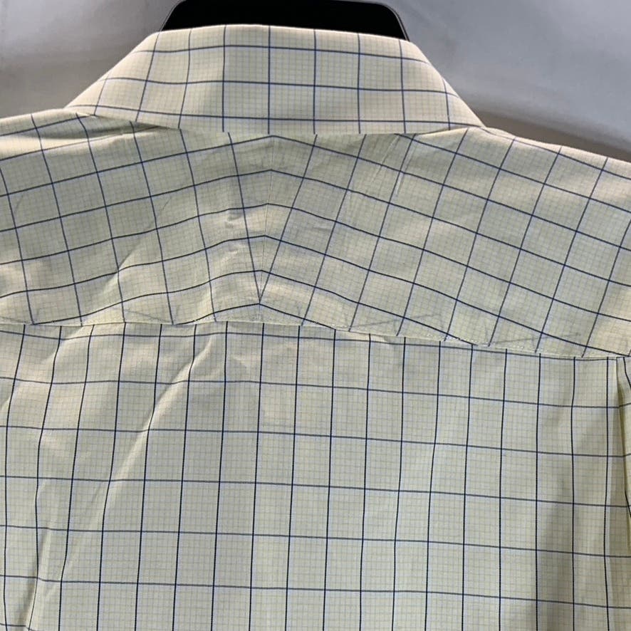 CHARLES TYRWHITT Men's Yellow Windowpane Non-Iron Button-Up Dress Shirt SZ 16.5