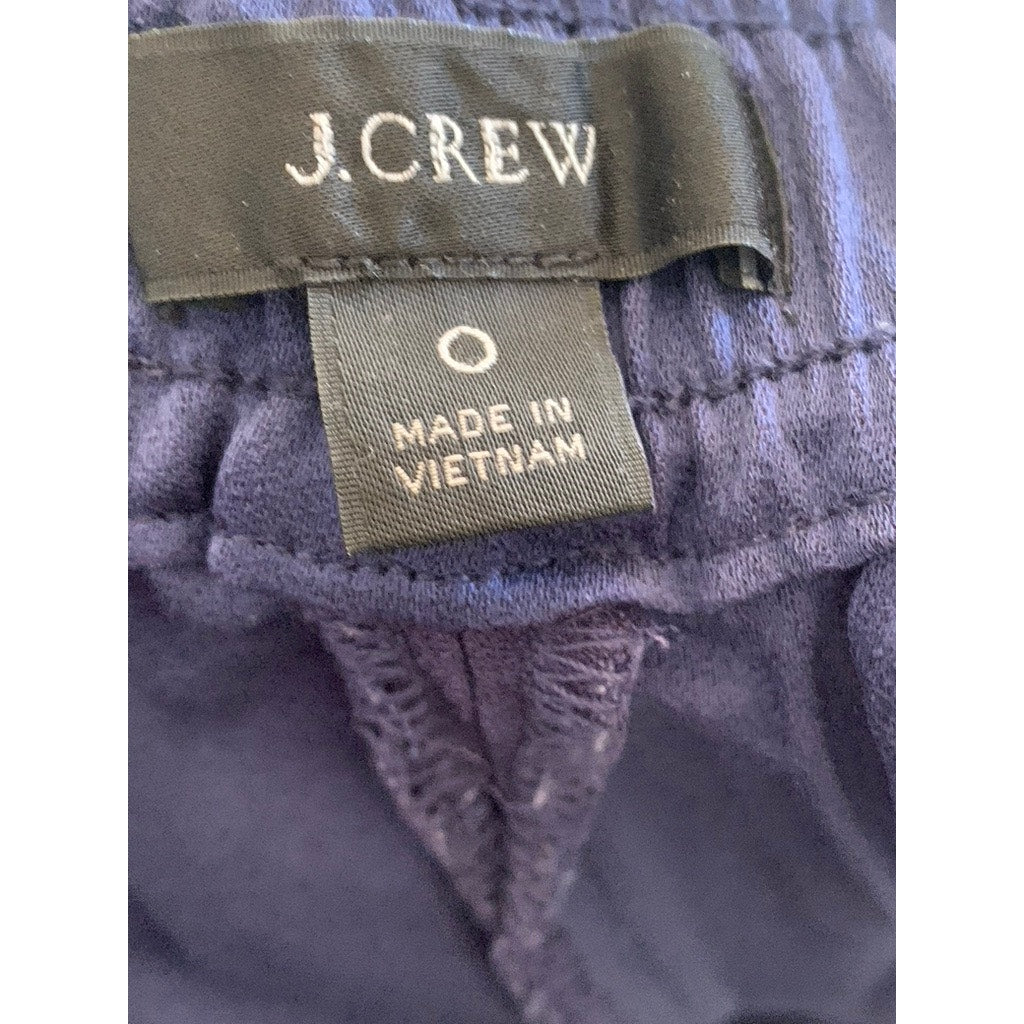 J.CREW Women's Blue/Yellow Double Stripe Crepe Pull-On Track Pants SZ 0
