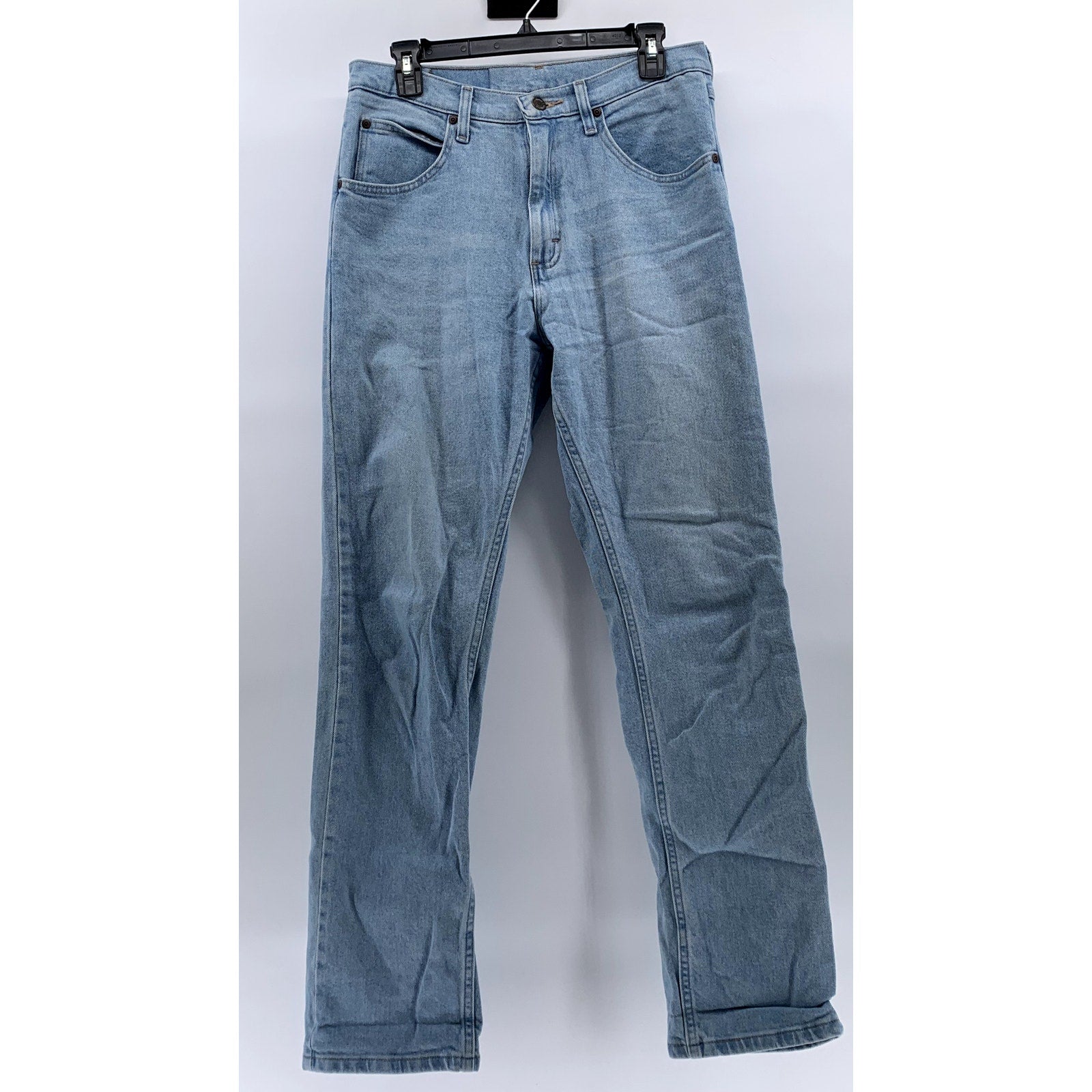 WRANGLER Men's Light Wash Blue Denim Regular-Fit Straight-Leg Jeans SZ 30X32