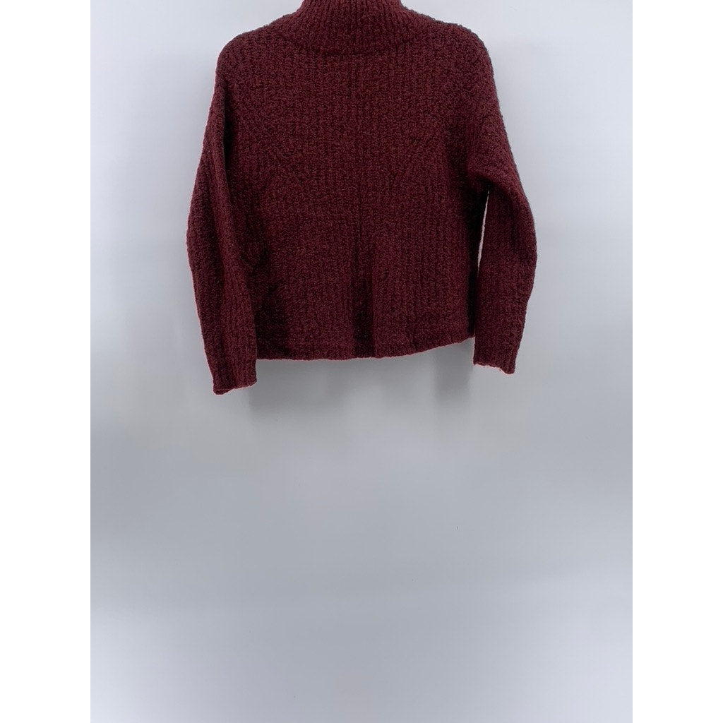 FRENCH CONNECTION Women's Burgundy Knit Pullover Turtleneck Sweater SZ XS