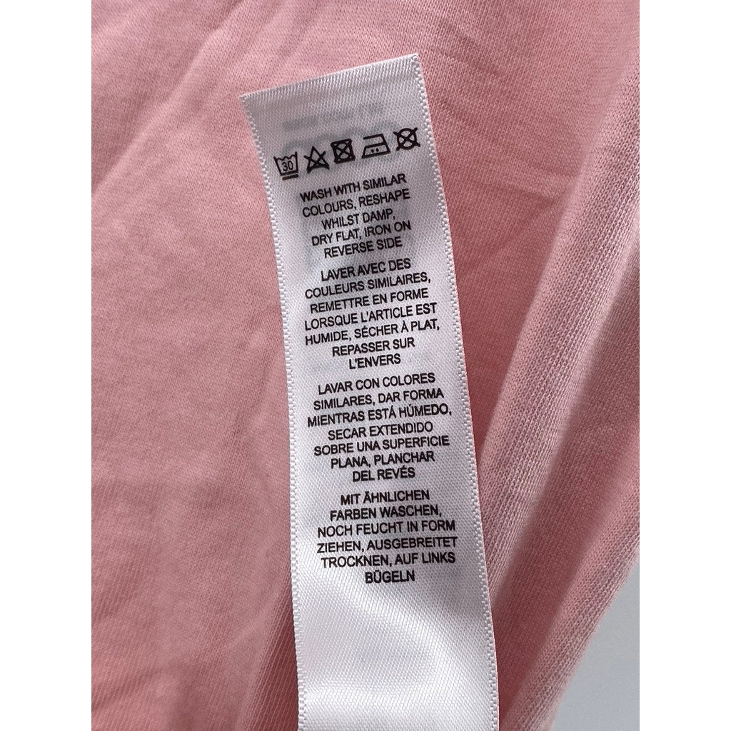 ASOS Men's Light Pink Organic Cotton Short Sleeve Polo Shirt SZ S