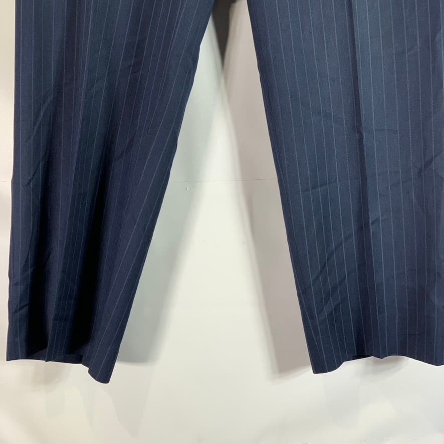 SEAN JOHN Men's Blue Pinstripe Classic-Fit Two-Button Suit SZ 42S/38X30