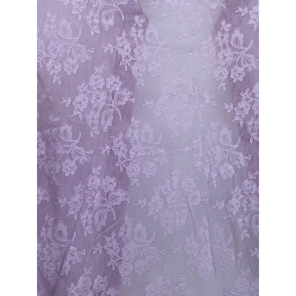 UNBRANDED Women's Lilac Floral Lace Long Sleeve Open-Front Cardigan SZ S
