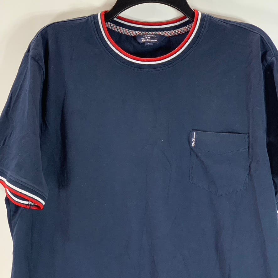 BEN SHERMAN Men's The Original Navy Striped Crewneck Short Sleeve T-Shirt SZ L