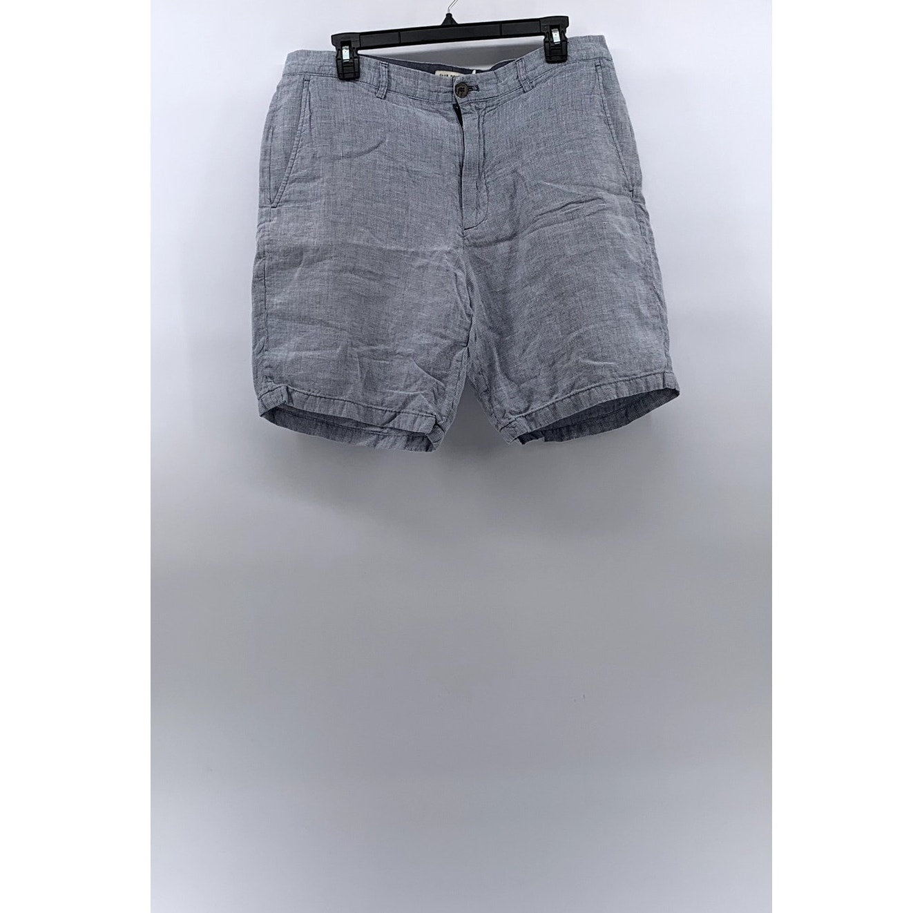CLUB MONACO Men’s Blue Linen Textured Maddox Fit Shorts SZ 33