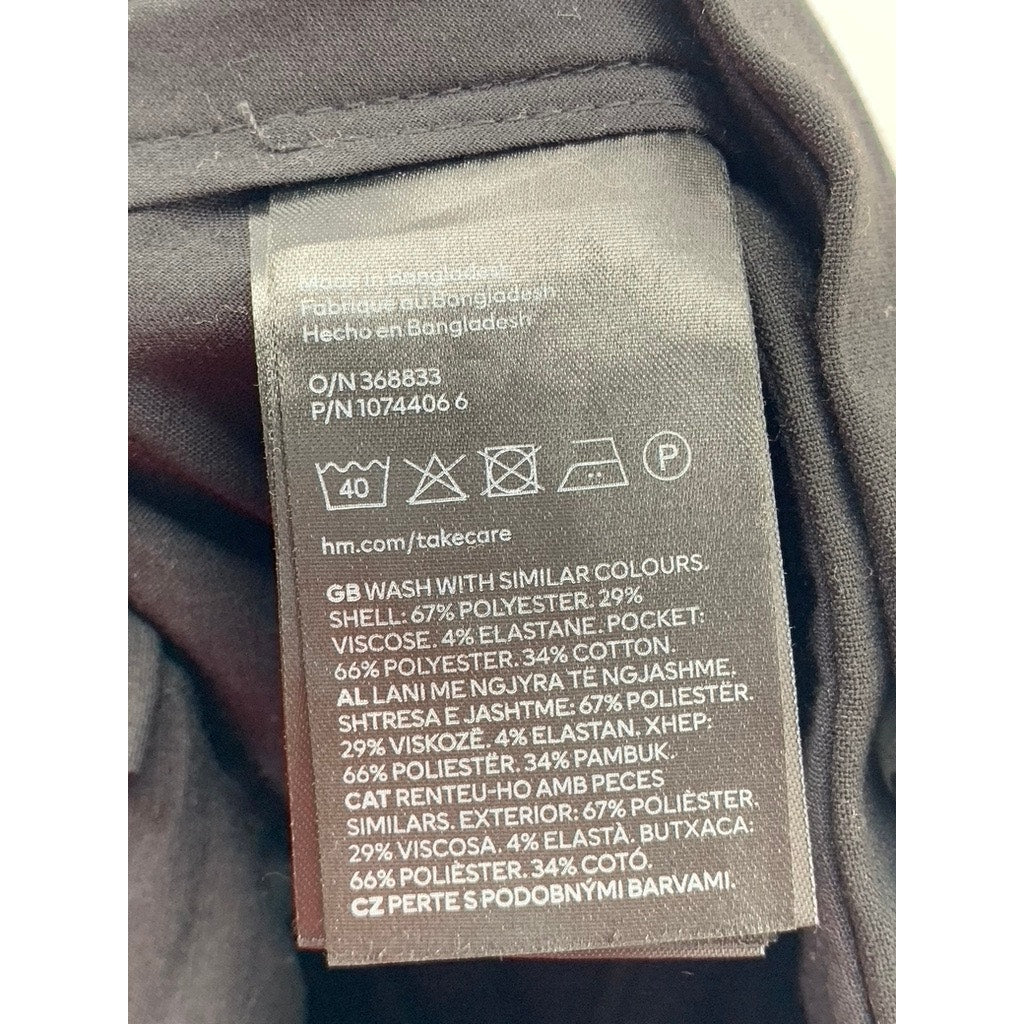 H&M Men's Black Solid Slim-Fit Pants SZ 29