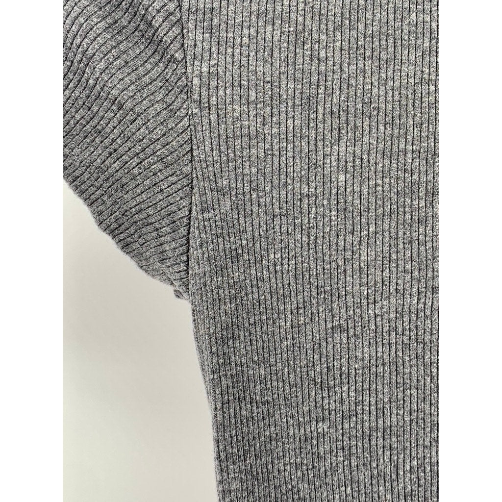 UNIQLO Women's Charcoal Gray Ribbed Crewneck Short Sleeve Casual T-Shirt SZ XS