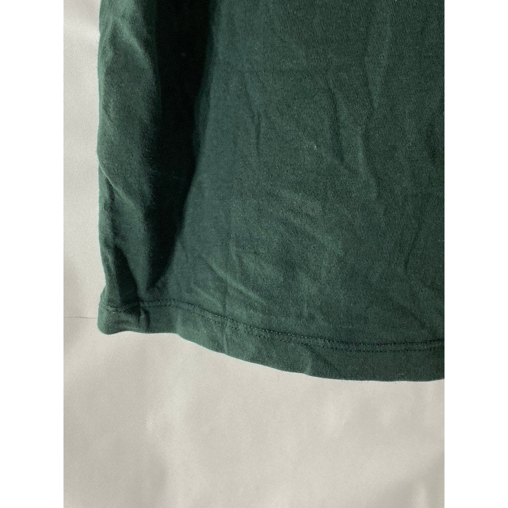 EVERLANE Women's Dark Green The Box Crewneck Short Sleeve Organic Cotton Top SZS