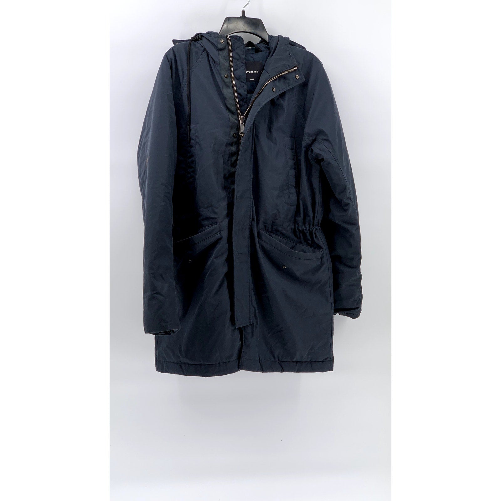 EVERLANE Men's Navy The Renew Long Parka Jacket SZ S
