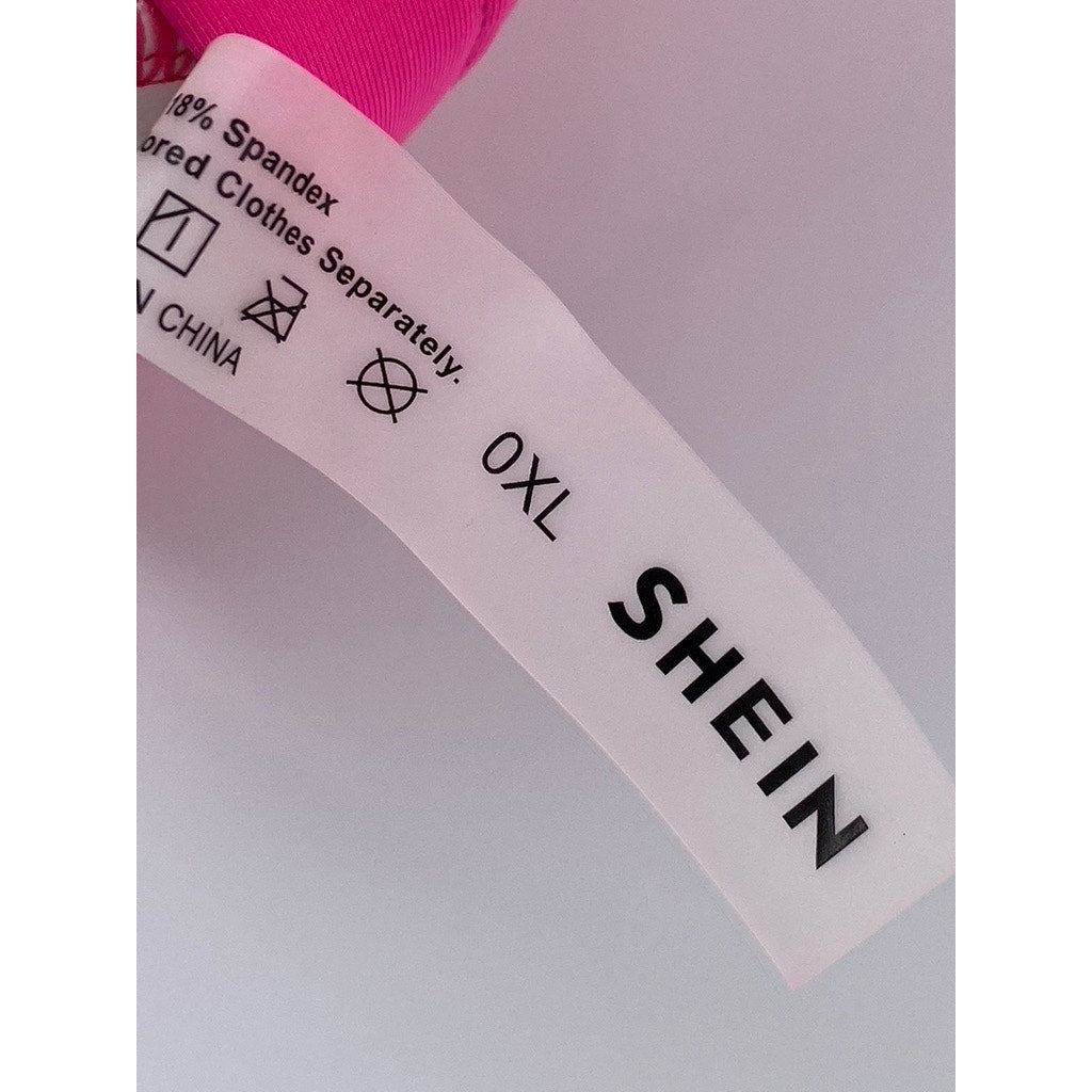 SHEIN Women's Plus Fuchsia Scoop-Neck Padded Swim Top SZ 0XL