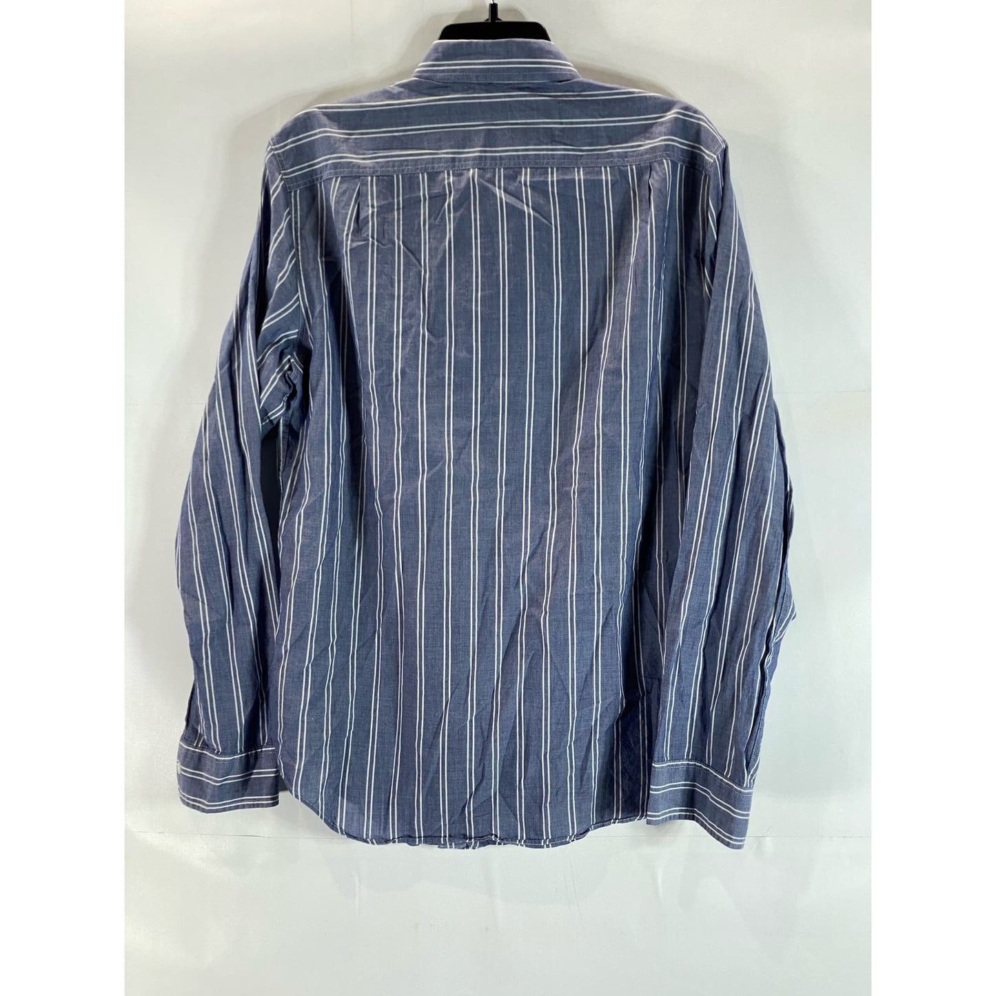 J. CREW Men's Blue Striped Chambray Lightweight Button-Up Long Sleeve Shirt SZ S