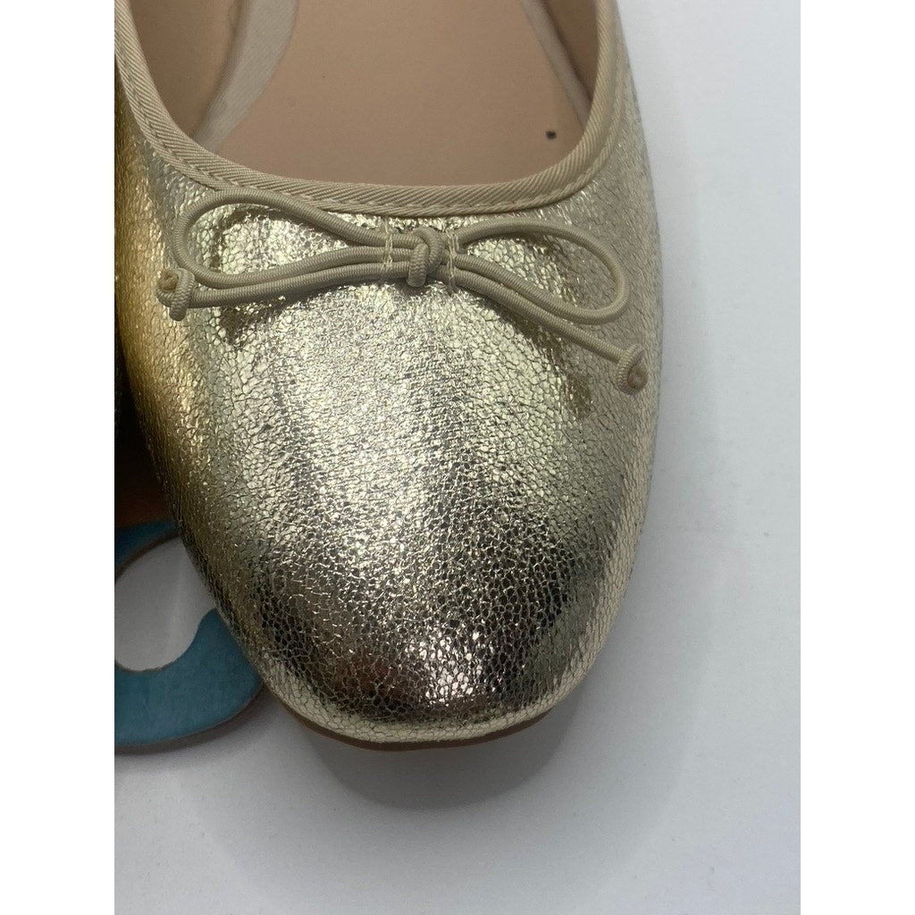 PRIMARK Women's Gold Metallic Round-Toe Slip-On Ballet Flats SZ 8