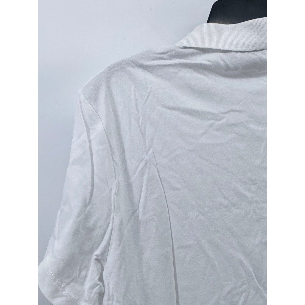 ASOS Men's Bright White Short Sleeve Polo Shirt SZ S