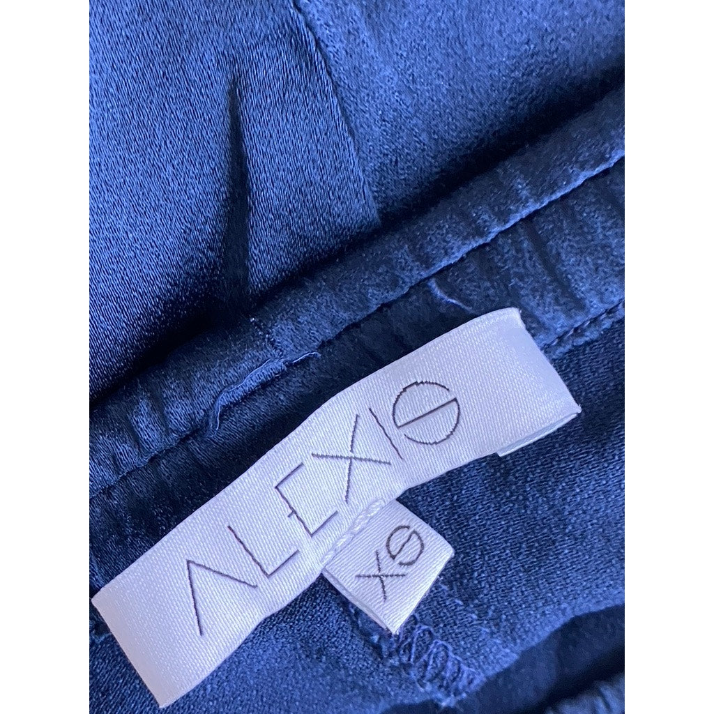 ALEXIS Women's Dark Blue Tie-Waist Wrap Front Pull-On Tapered-Leg Pant SZ XS