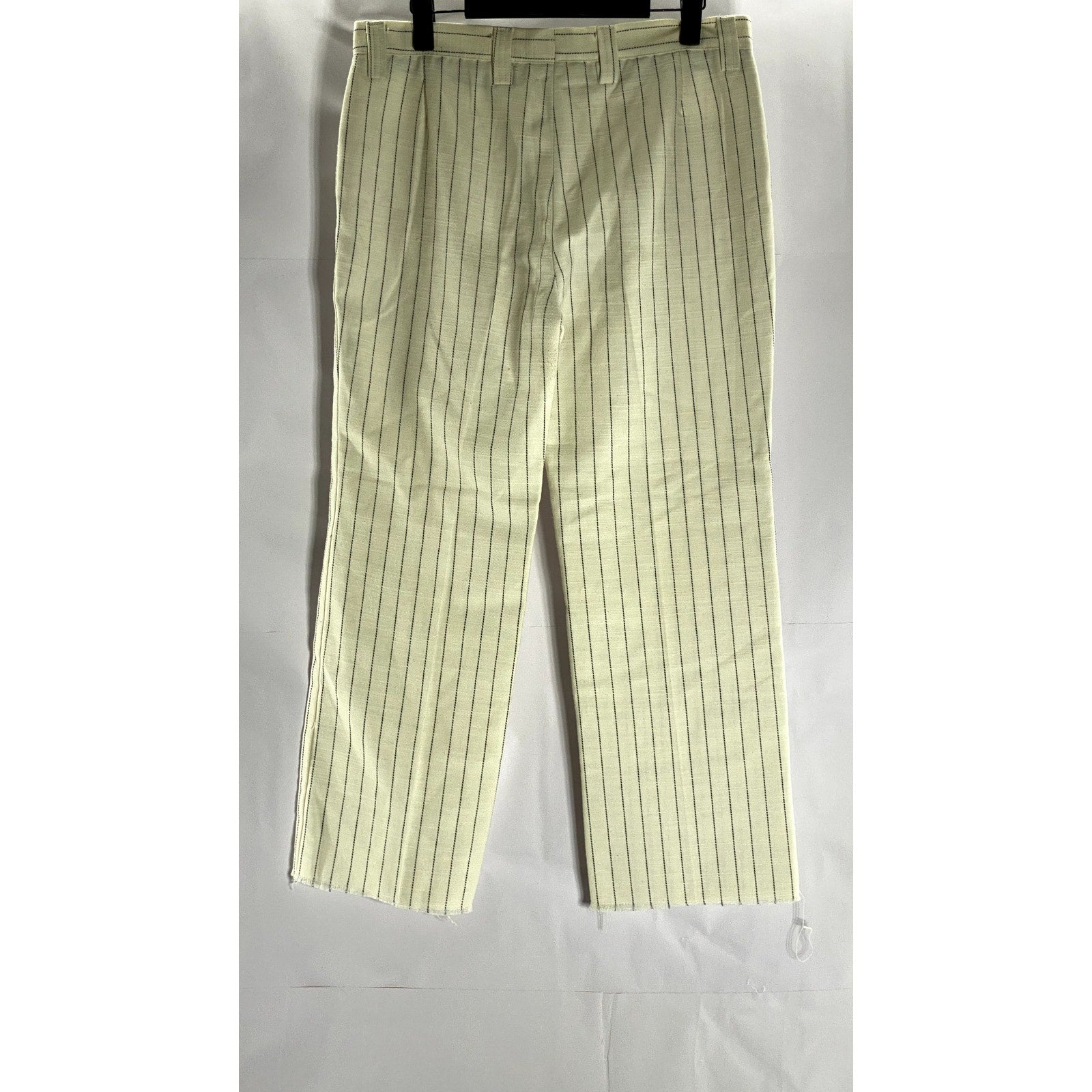 FACIS VENTANNI Women's Vintage Cream Pinstripe Straight-Leg Pant SZ M