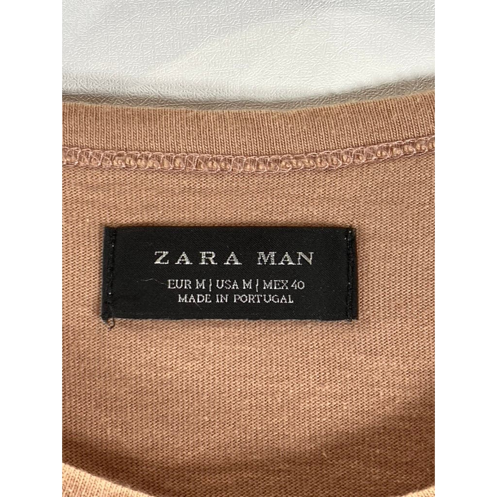 ZARA Men's Terracotta Crewneck Short Sleeve T-Shirt SZ M