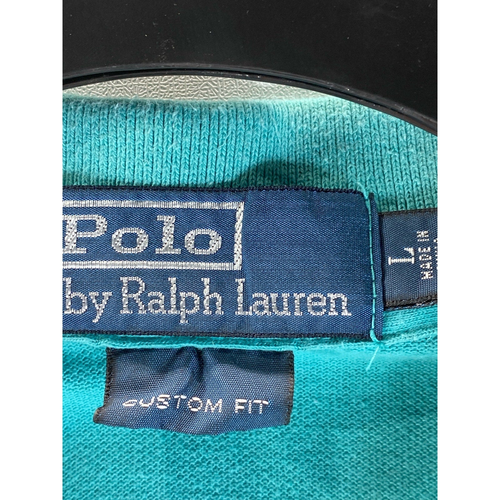 POLO BY RALPH LAUREN Men’s Teal Vintage Custom-Fit Short Sleeve Polo Shirt SZ L