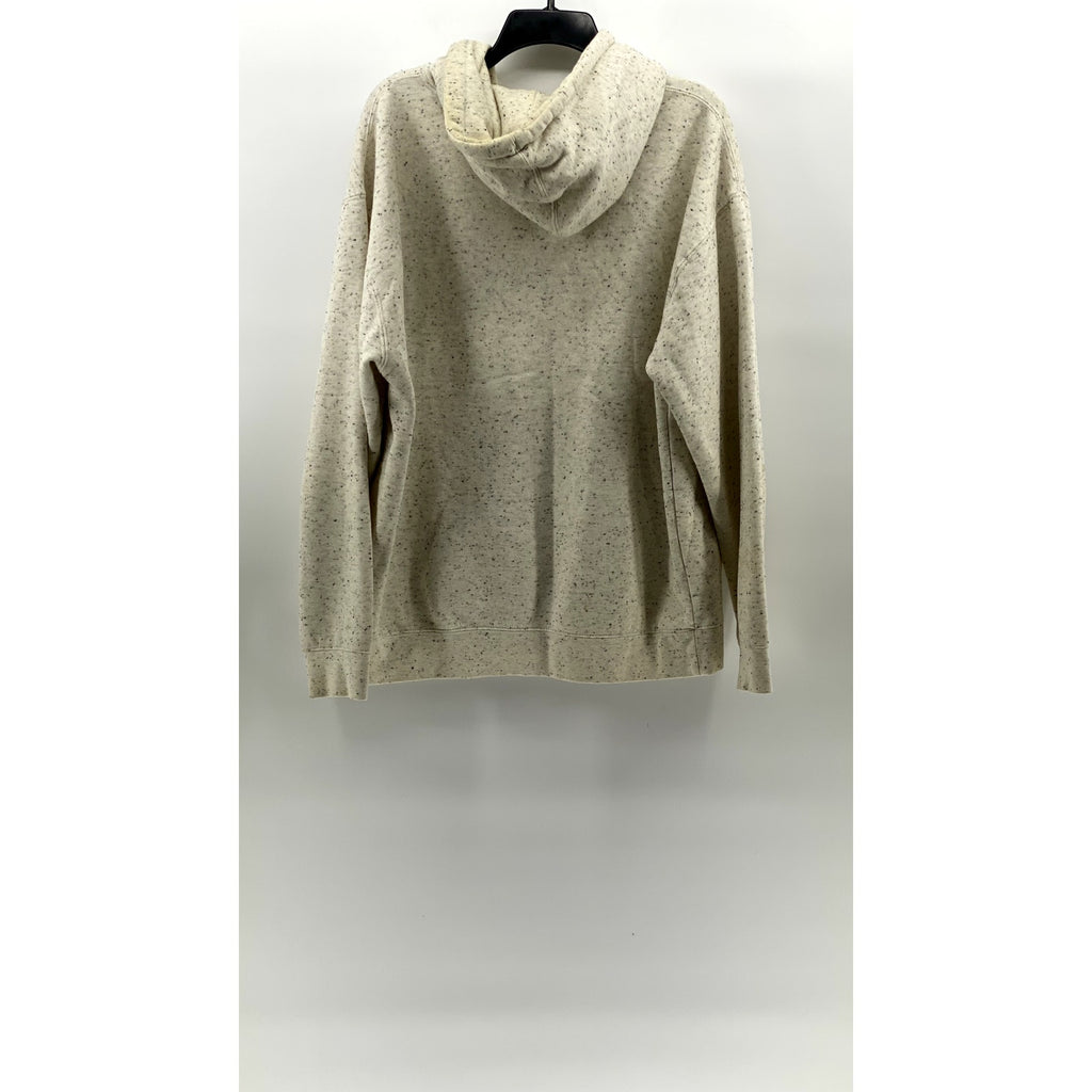 GLOSSIER Women's Light-Gray Speckle Print Logo Casual Pullover Hoodie SZ L