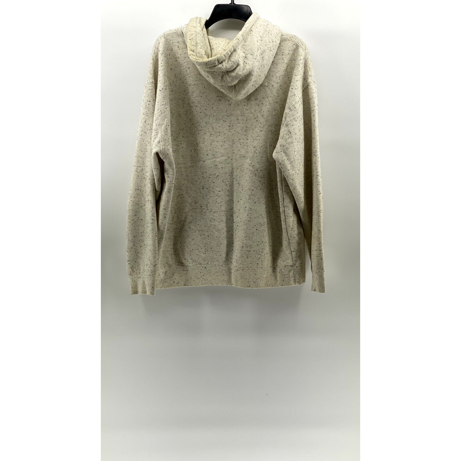 GLOSSIER Women's Light-Gray Speckle Print Logo Casual Pullover Hoodie SZ L