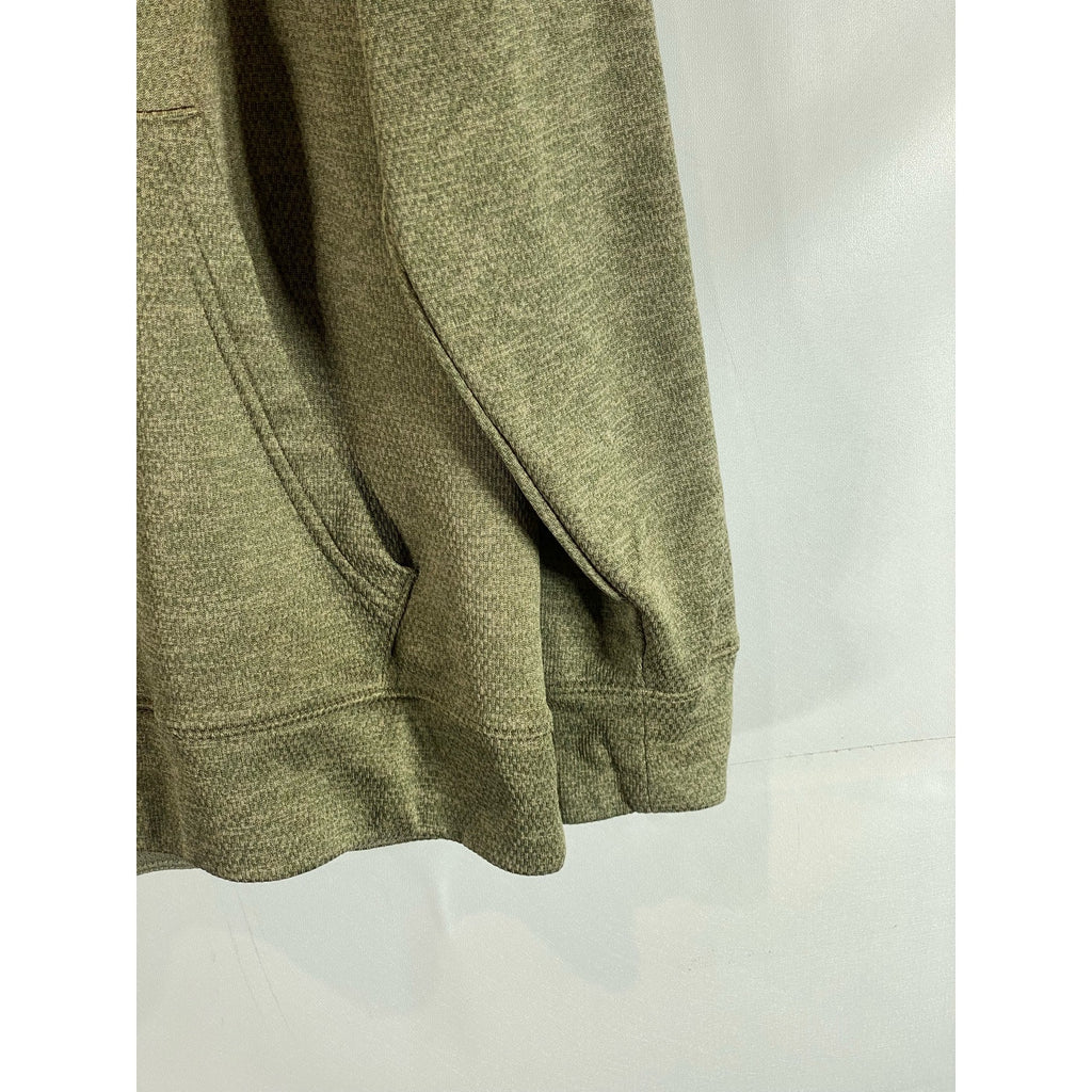 ADIDAS Men's Olive Green Logo Performance Fleece Pullover Hoodie SZ L