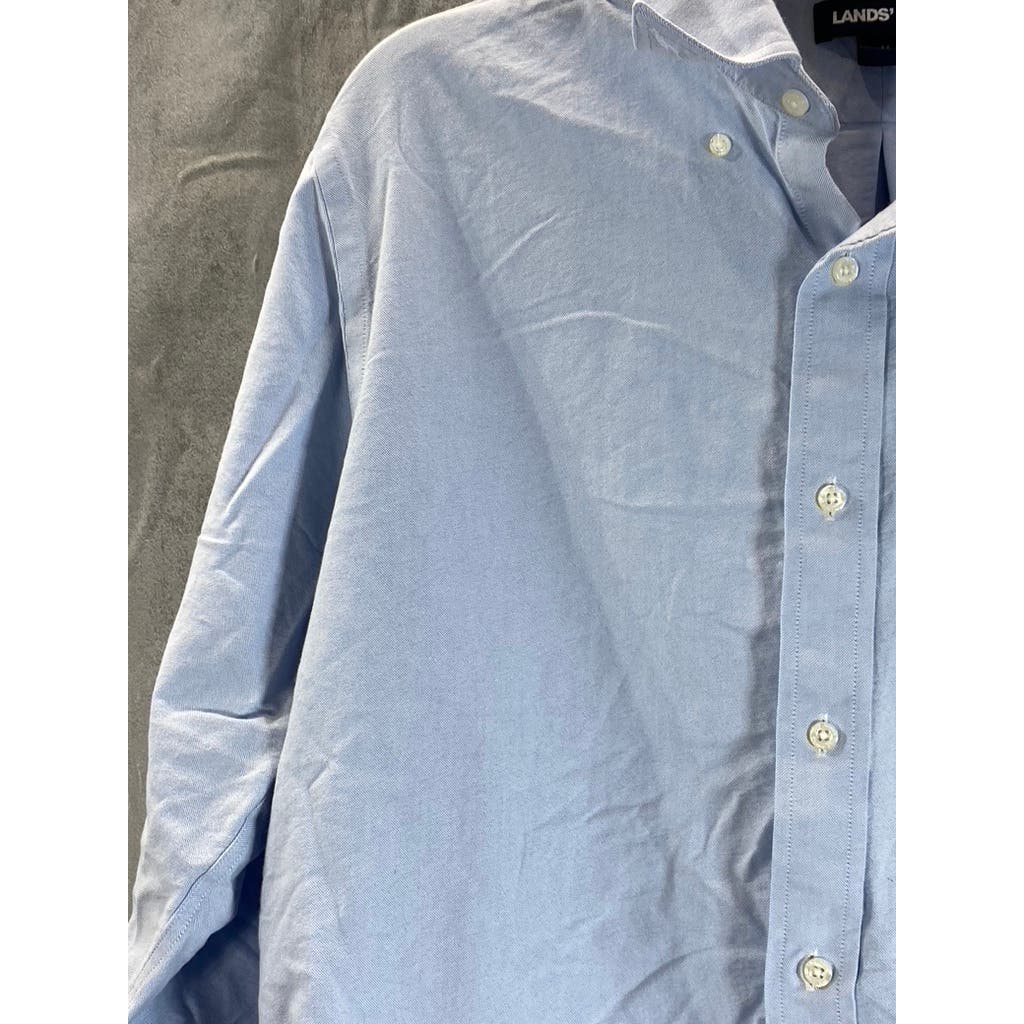 LANDS' END Men's Light Blue Traditional-Fit Long Sleeve Dress Shirt SZ 15-15.5