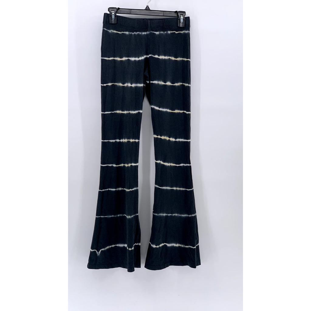 SUBDUED Women's Black Tie-Dyed Stripe High-Rise Flare Pull-On Pant SZ M