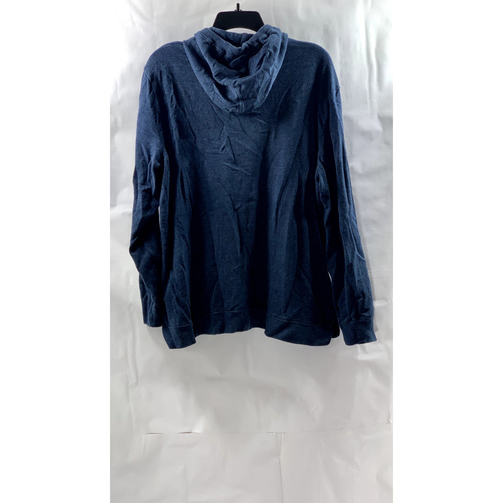 H&M L.O.G.G Men's Navy Long Sleeve Lightweight Hooded Shirt SZ L