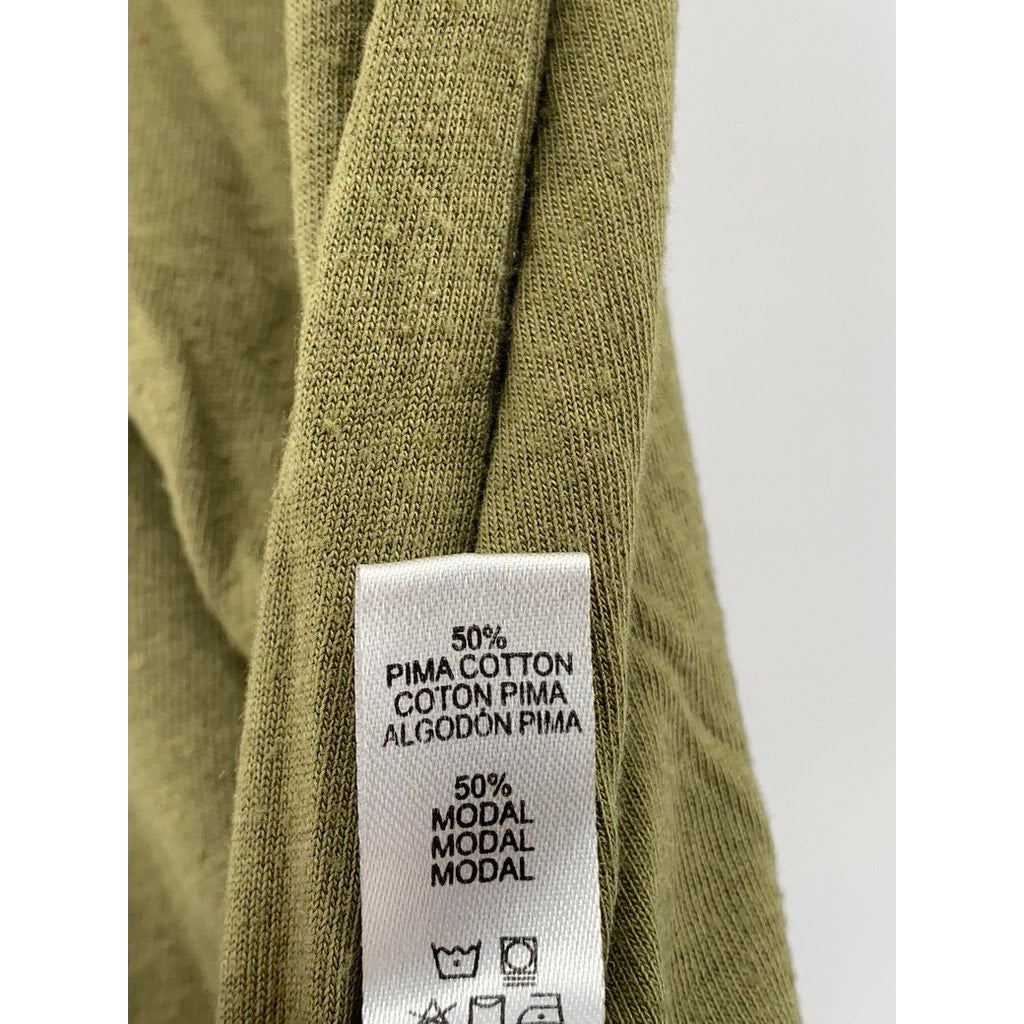 COSABELLA Women's Olive Green Relaxed-Fit Button-Up Long Sleeve Pajama Top SZ XS