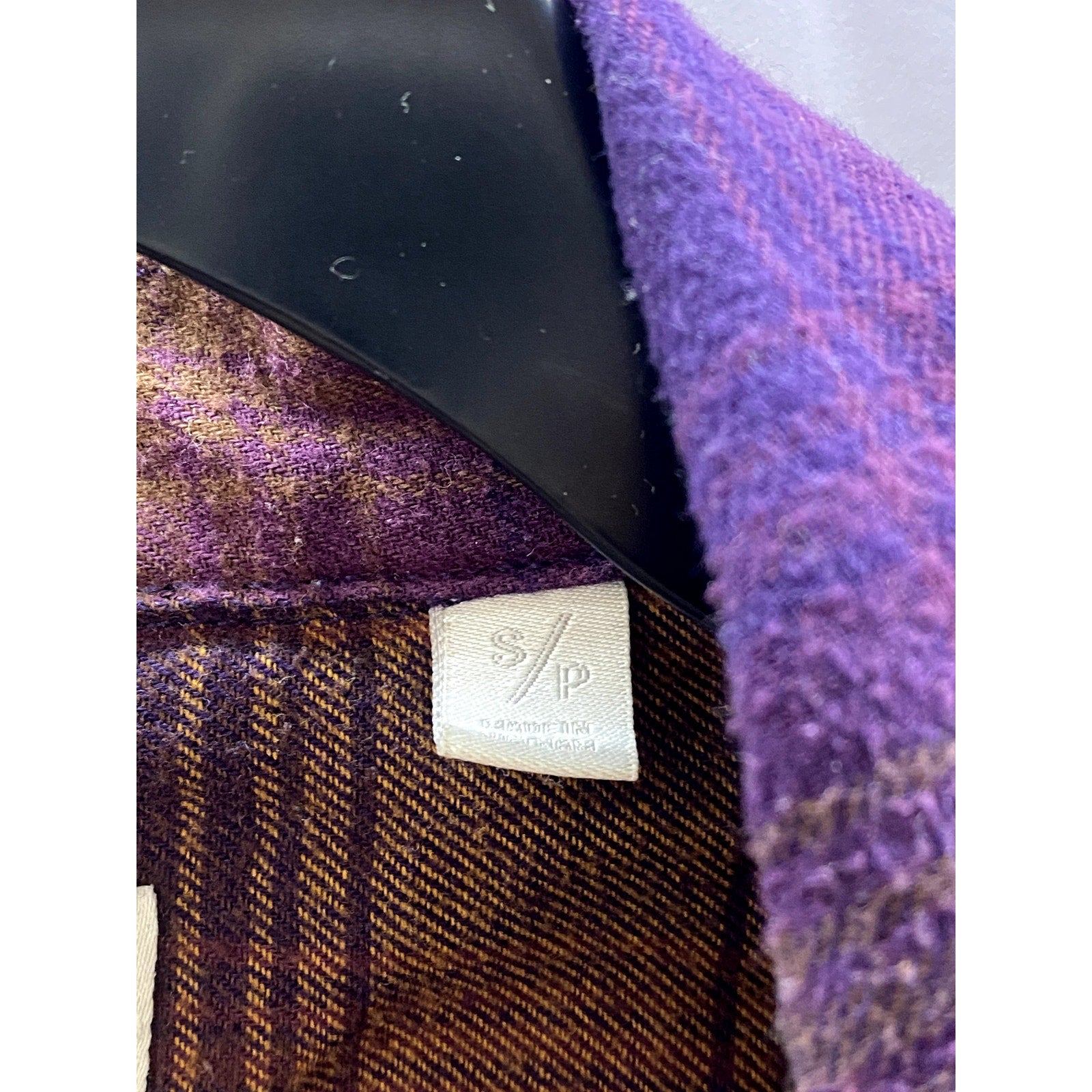 STANDARD/CLOTH Men's Purple-Yellow Plaid Regular-Fit Flannel Button-Up Shirt SZS