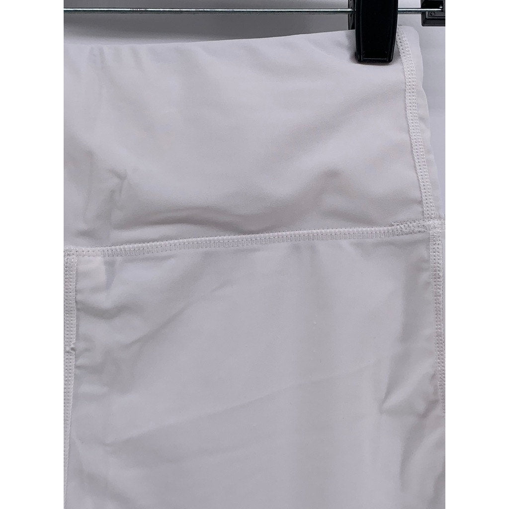 SHEIN Women's White Solid Pull-On High-Rise Active Biker Shorts SZ M