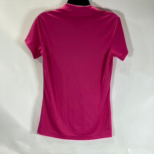 NIKE Women’s Pink Dri-Fit Swoosh Logo Short Sleeve Polo Top SZ S