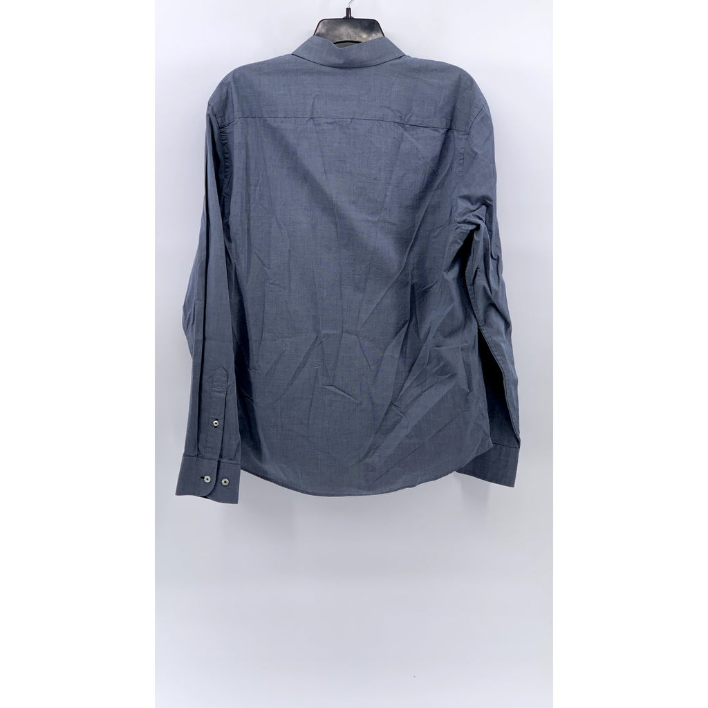 UNTUCKIT Men's Blue Regular Fit Monterra Button-Up Shirt SZ L