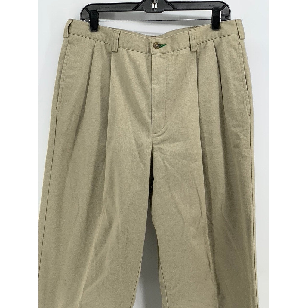 TOMMY HILFIGER Men's Vintage Tan Regular-Fit Straight Leg Pant SZ 34X34