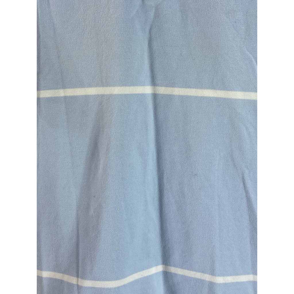 BANANA REPUBLIC Men's Blue Striped Short Sleeve Fitted Polo SZ L