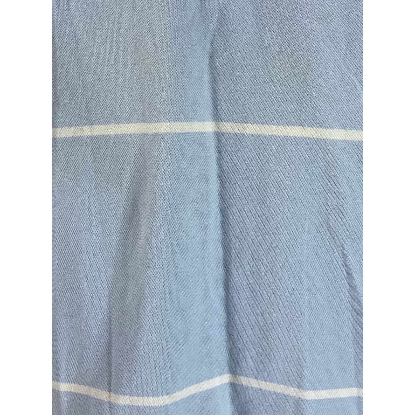 BANANA REPUBLIC Men's Blue Striped Short Sleeve Fitted Polo SZ L