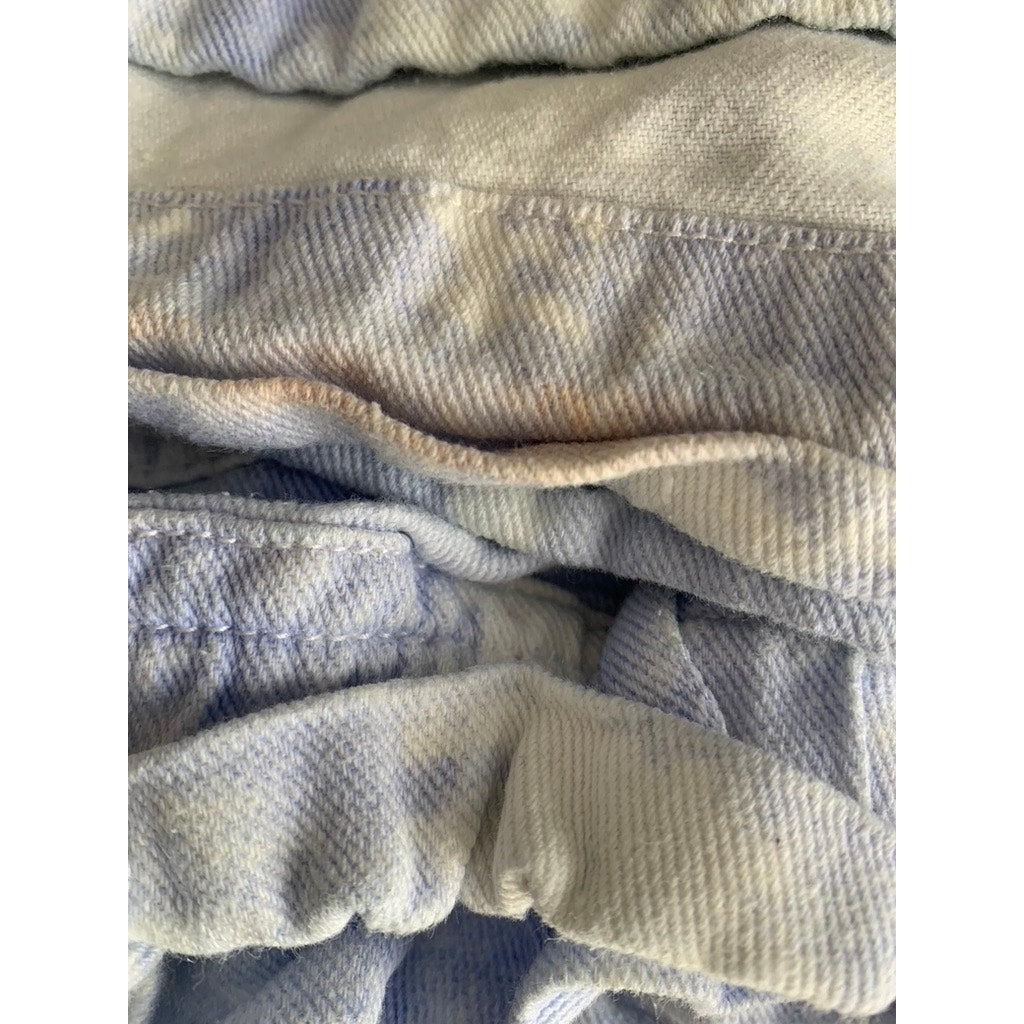 ELODIE Women's Blue-White Tie-Dye Cuffed High-Rise Paperbag Shorts SZ XL