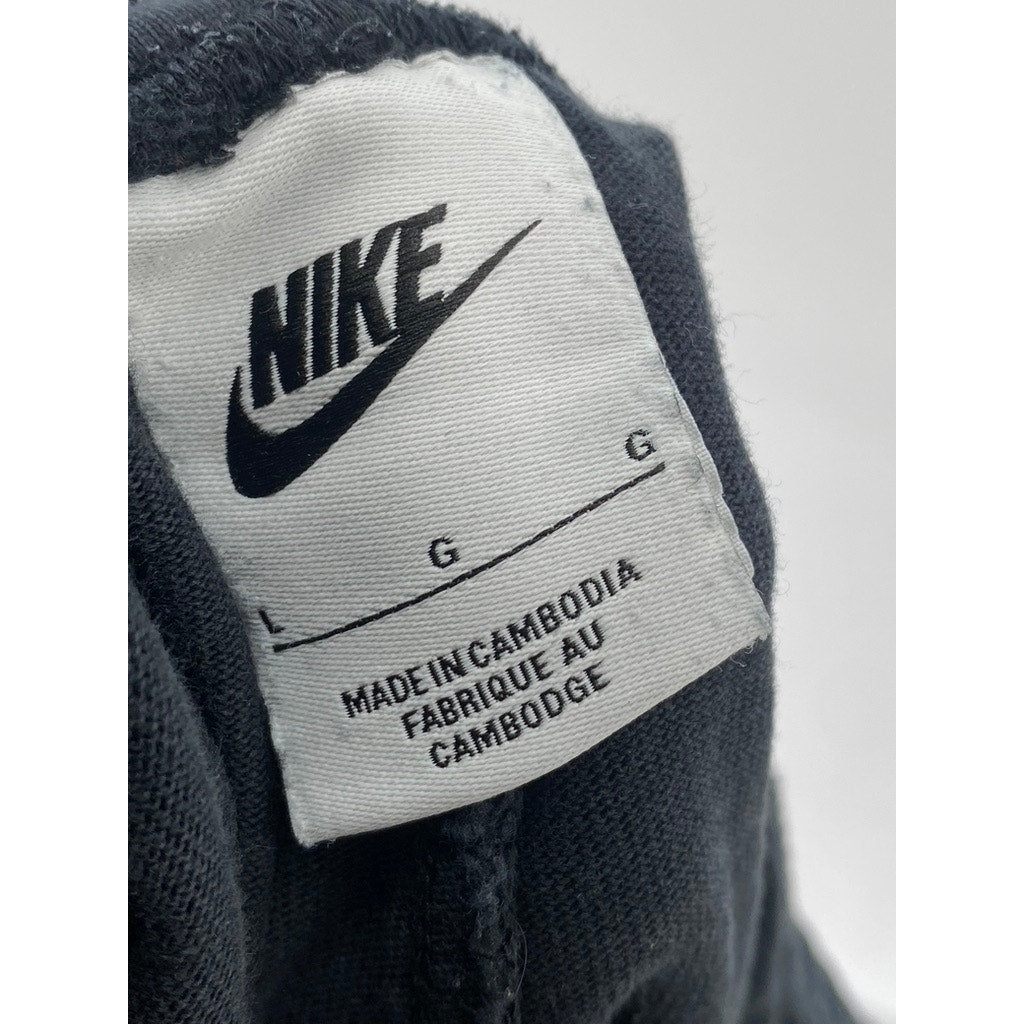 NIKE Men’s Black Solid Drawstring Casual Pull-On Shorts SZ L