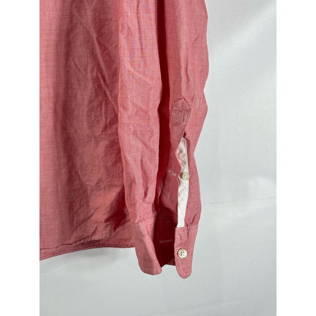J. CREW Men's Red Slim-Fit Cotton Button-Up Long Sleeve Shirt SZ L