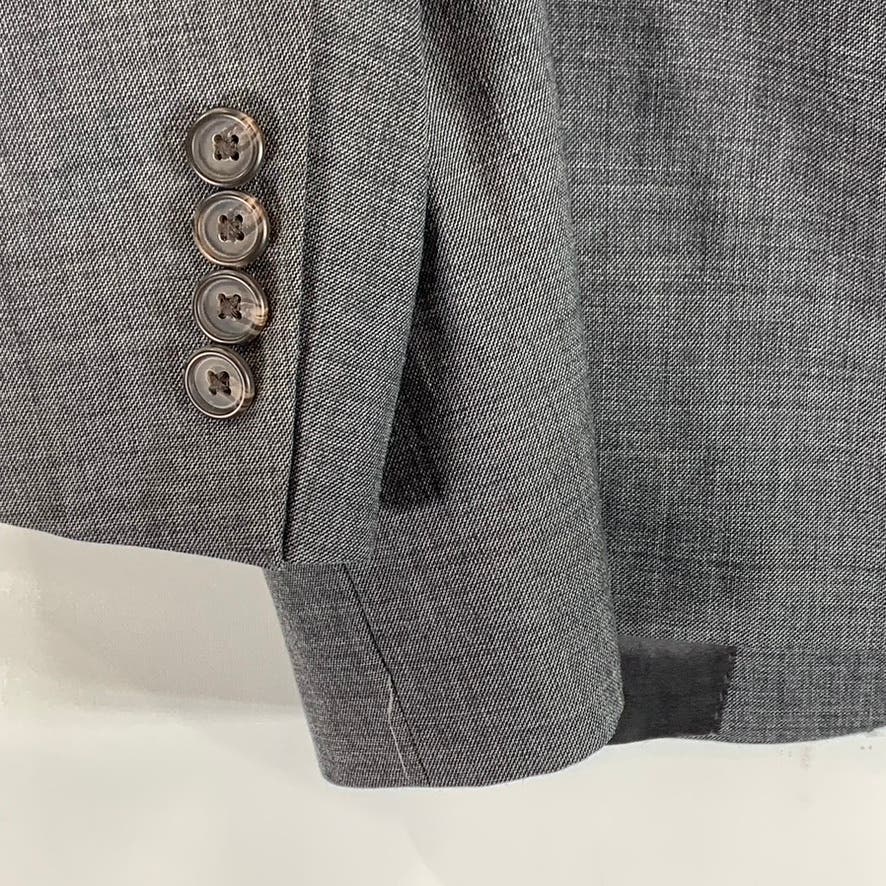 LAUREN RALPH LAUREN Men's Charcoal Sharkskin Wool Two-Button Suit Jacket SZ 44R