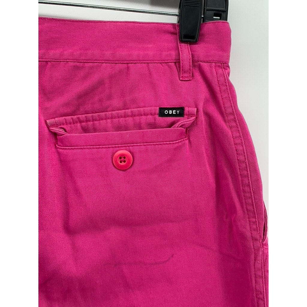 OBEY WORLDWIDE Women's Fuchsia Straight Leg Pant SZ 27