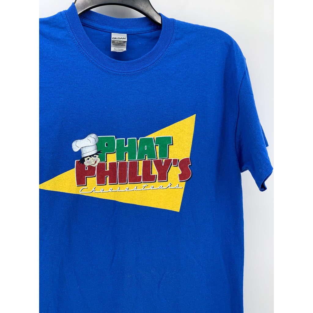 GILDAN Men's Royal Blue Phat Philly's Graphic Crewneck Short Sleeve T-Shirt SZ S