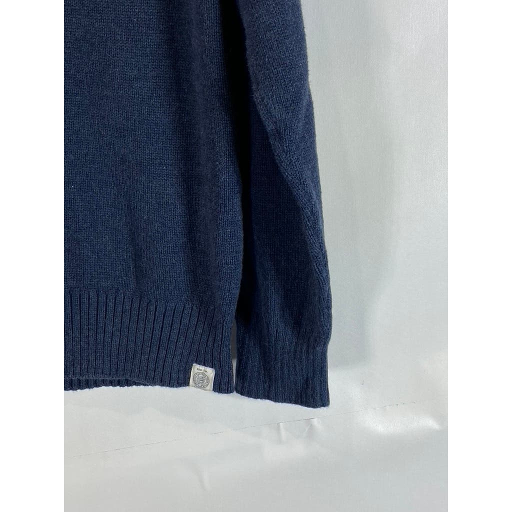 LUCKY BRAND Men's Navy Quarter-Button Knit Pullover Sweater SZ M
