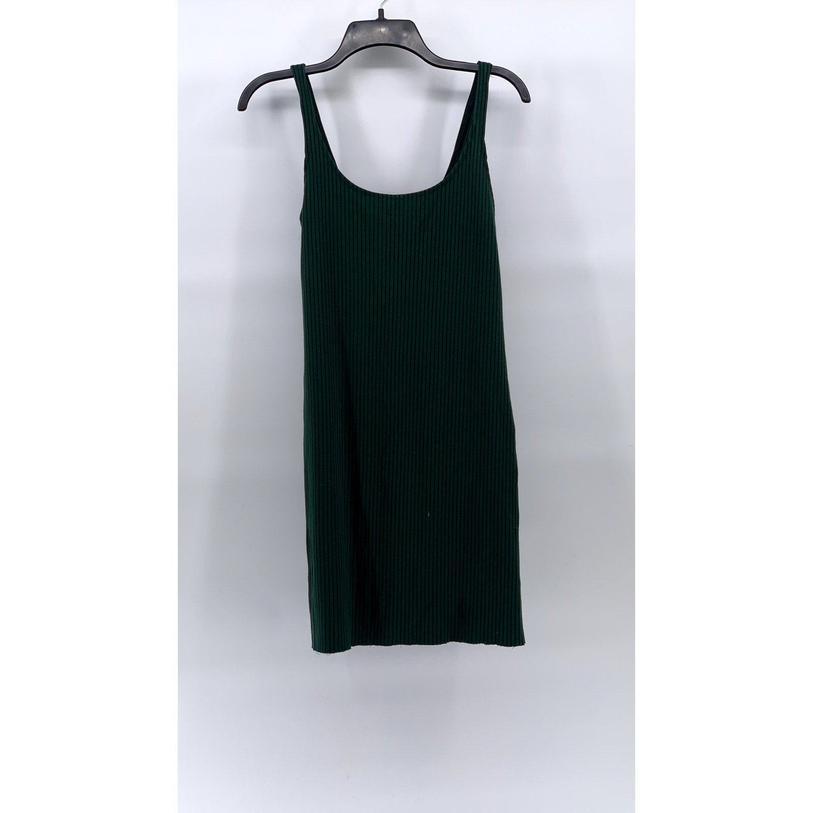 URBAN OUTFITTERS Women's Emerald Green Ribbed Scoop-Neck Knee Length Dress SZ M