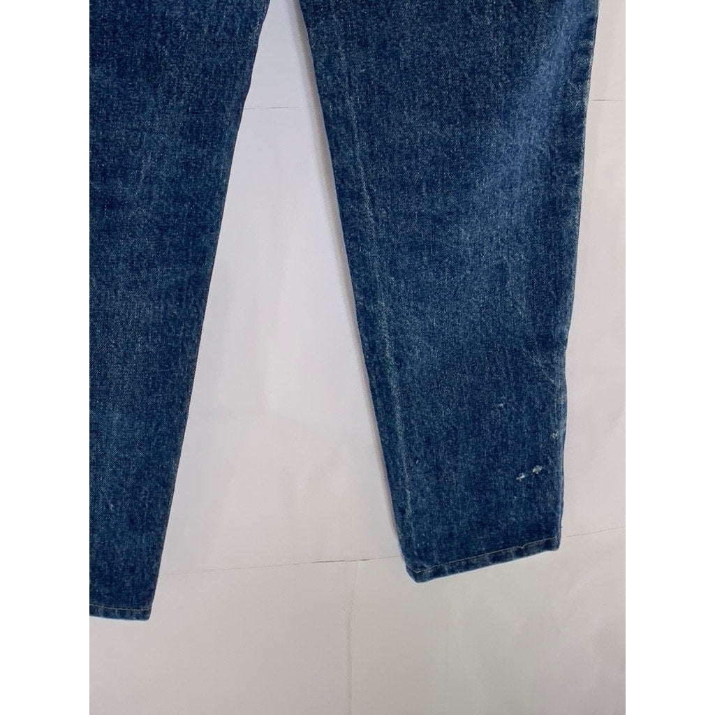 TROUSERS UP Women's Vintage Dark Blue Denim Zipper-Hem Slim-Leg Jean SZ 5/6