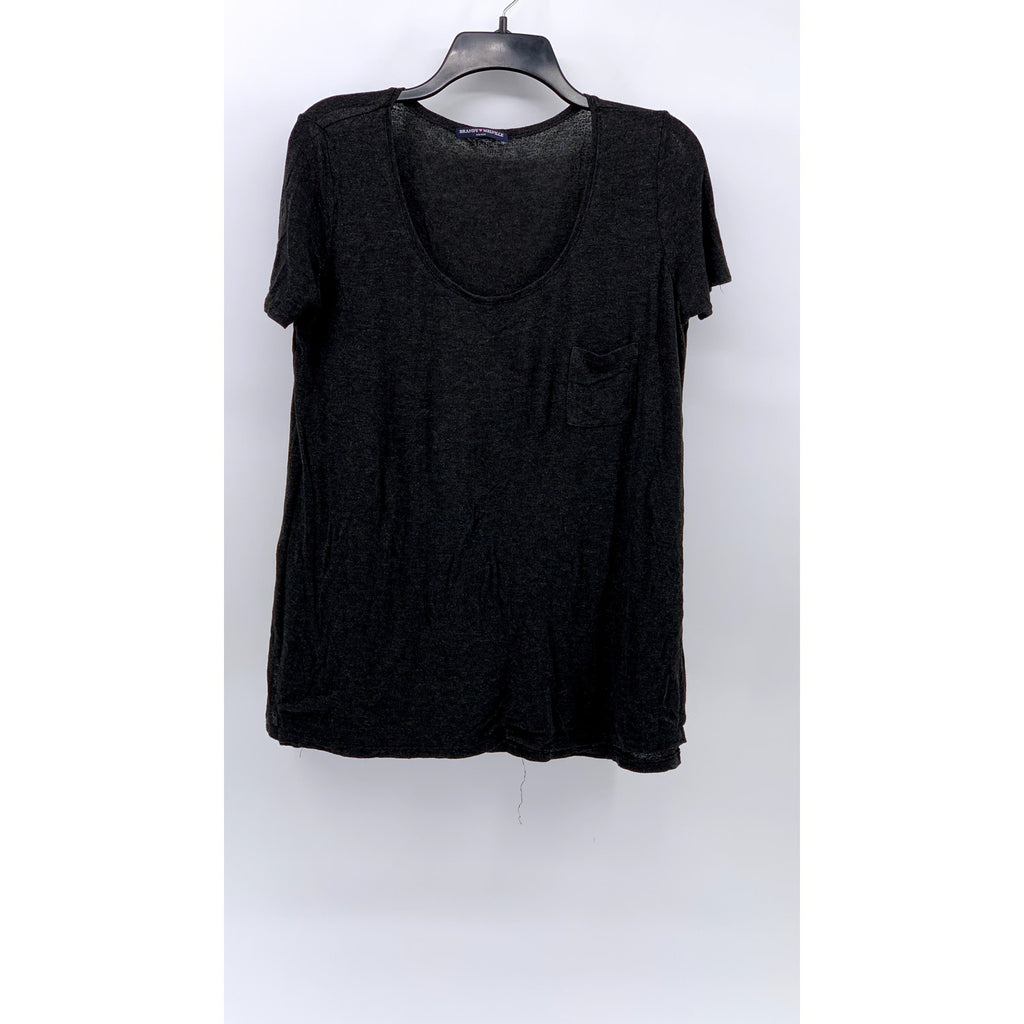 BRANDY MELVILLE Women's Charcoal Gray Scoop-Neck T-Shirt SZ OS