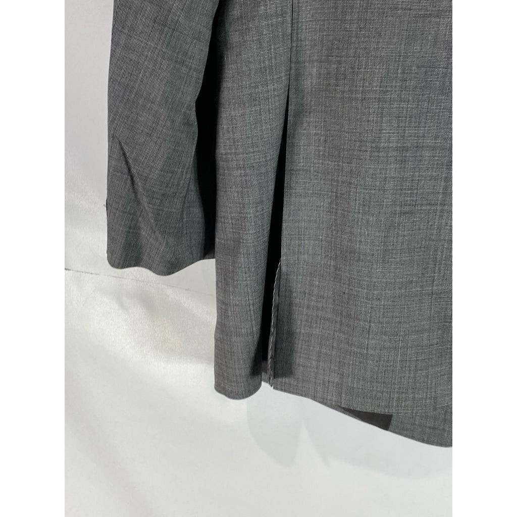 PRONTO UOMO Men's Charcoal Printed Wool Three-Button Notch Lapel Blazer SZ 44R