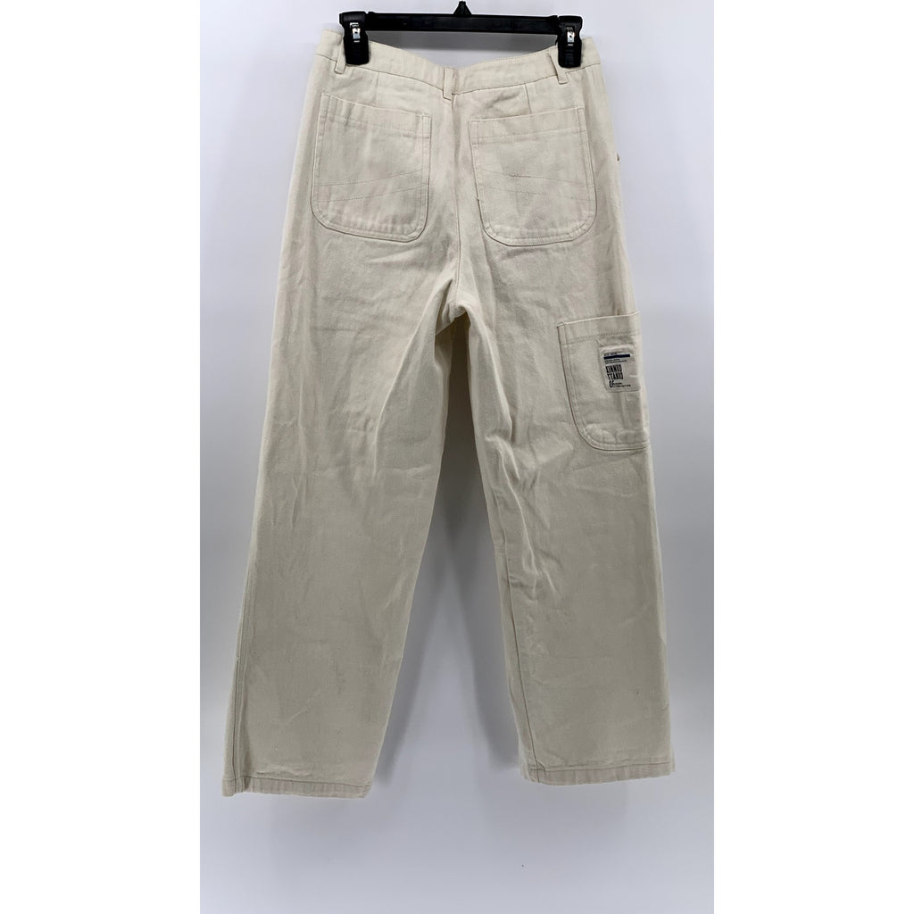 STILLA YOU Women's Cream Baggy Fit Straight Leg Pants SZ M