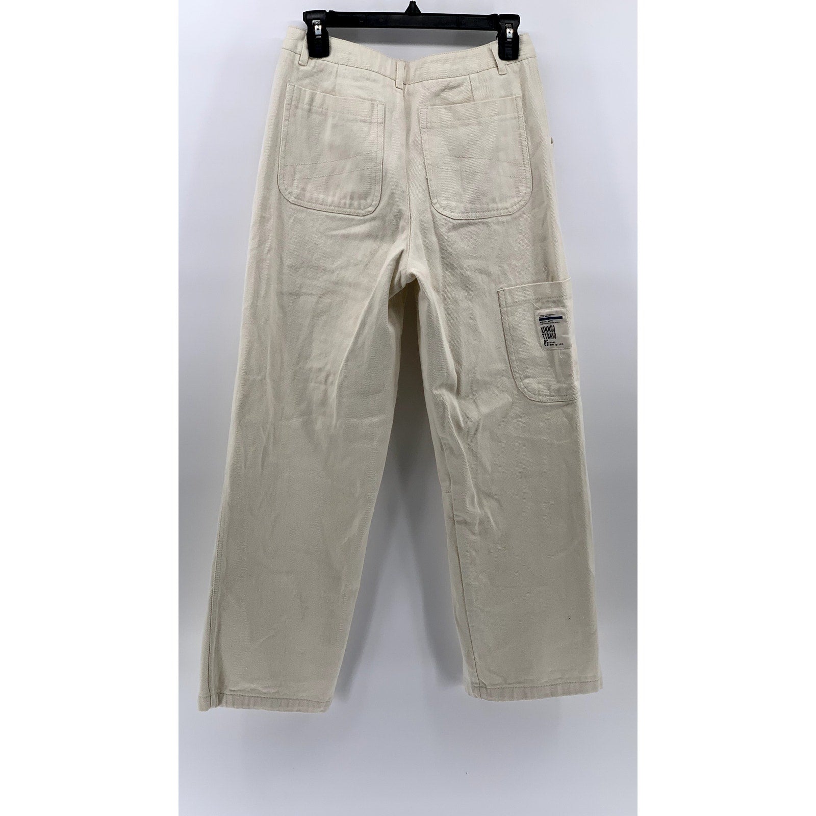 STILLA YOU Women's Cream Baggy Fit Straight Leg Pants SZ M