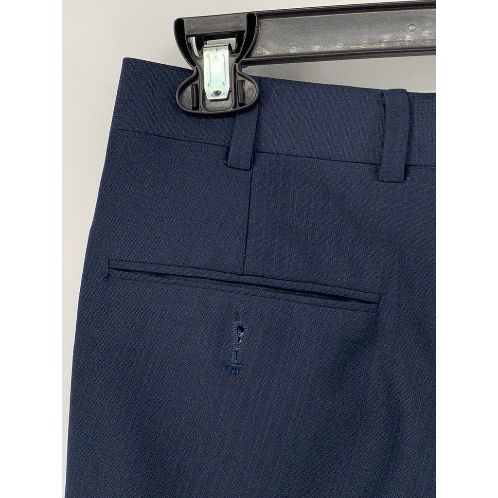SASSON Men's Navy Flat Front Straight-Leg Pants SZ 29