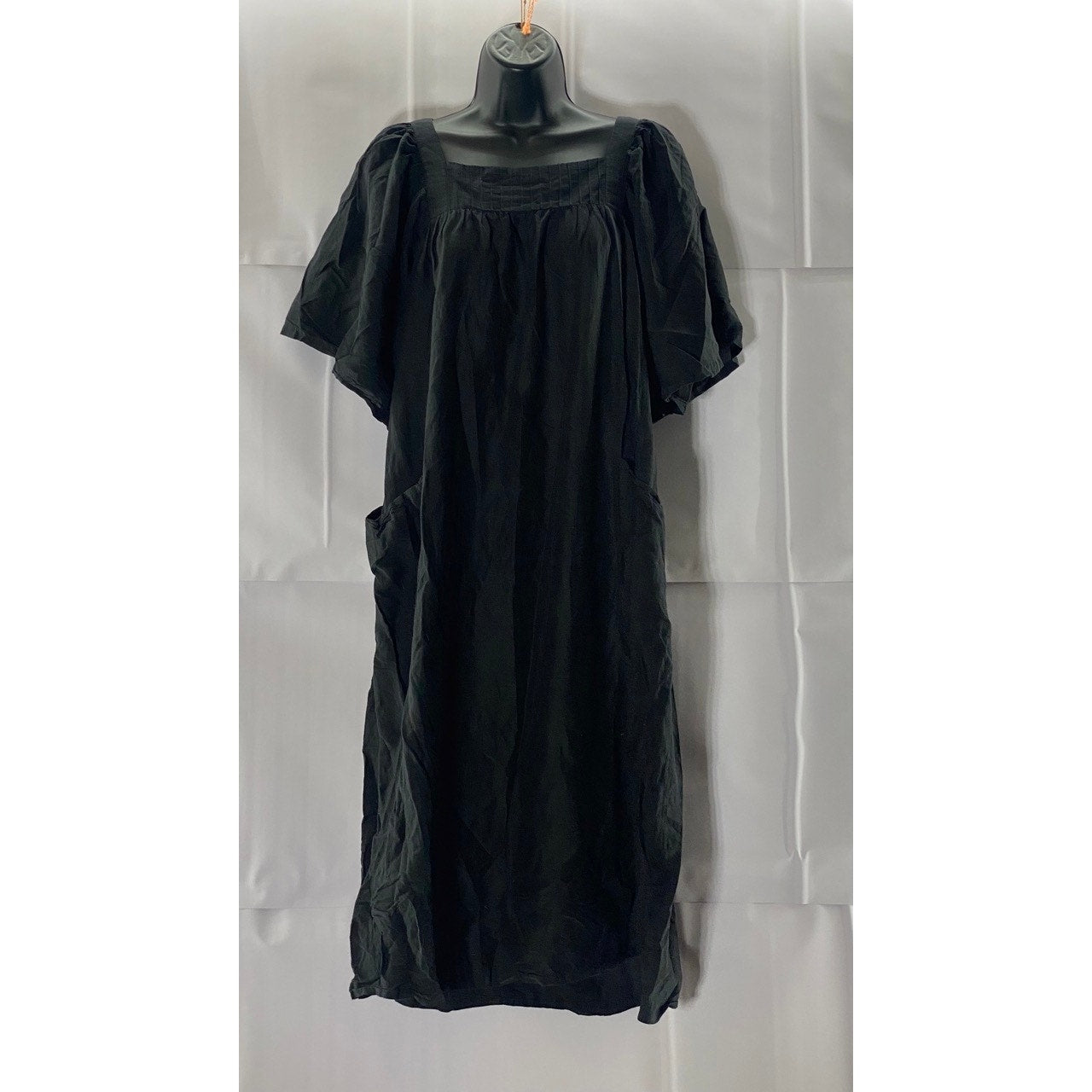 M. PATMOS Women's Black Louise Square-Neck Volume Sleeve Midi Dress SZ XS